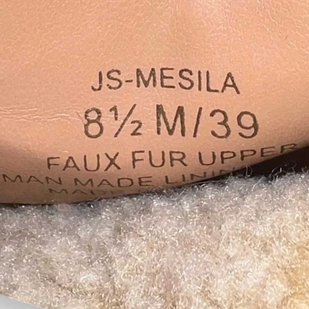 Jessica Simpson Mesila Faux Shearling Lace-up Wedge‎ Booties Women's 8.5 M